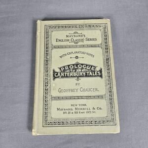 Antique Chaucer Prologue Canterbury Tales Maynard Merrill English School Classic